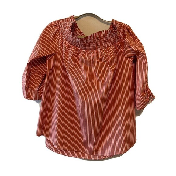 Chico's Womens Plus Size 20/22 Multicolor Striped Smocked Off The Shoulder Top - Picture 1 of 6